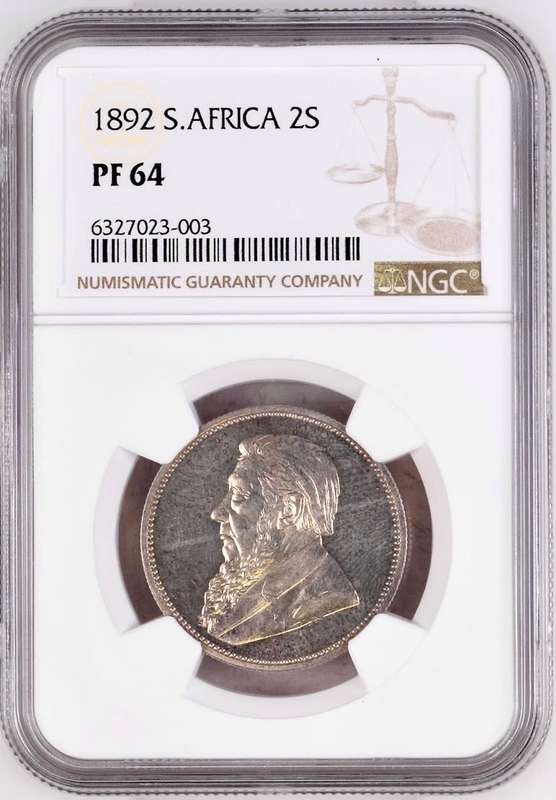 S. Africa: 1892 ZAR 2 Shillings (Florin) NGC Certified PF64