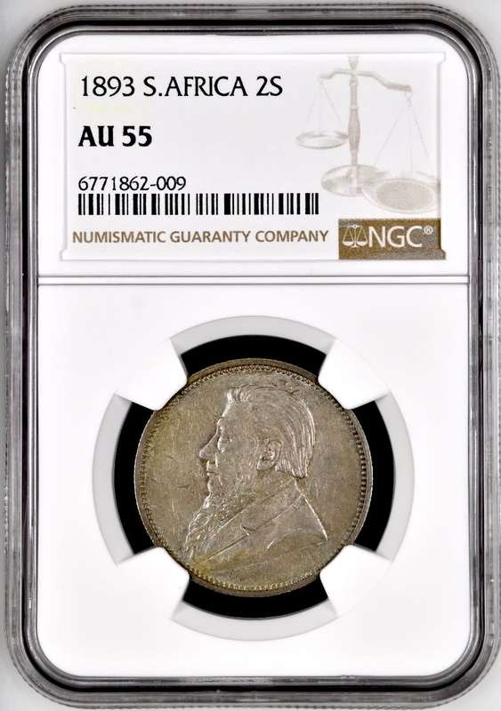 S. Africa: 1893 ZAR 2 Shillings (Florin) NGC Certified AU55