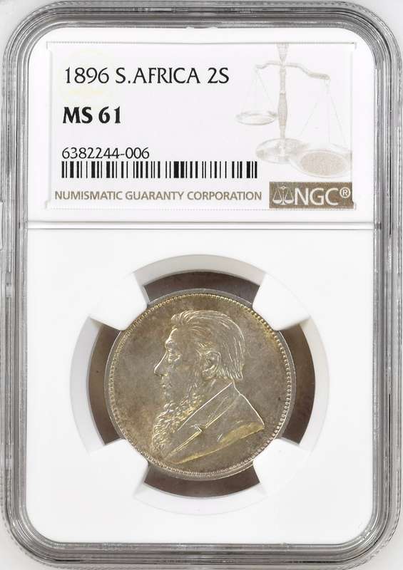 S. Africa: 1896 ZAR 2 Shillings (Florin) NGC Certified MS61