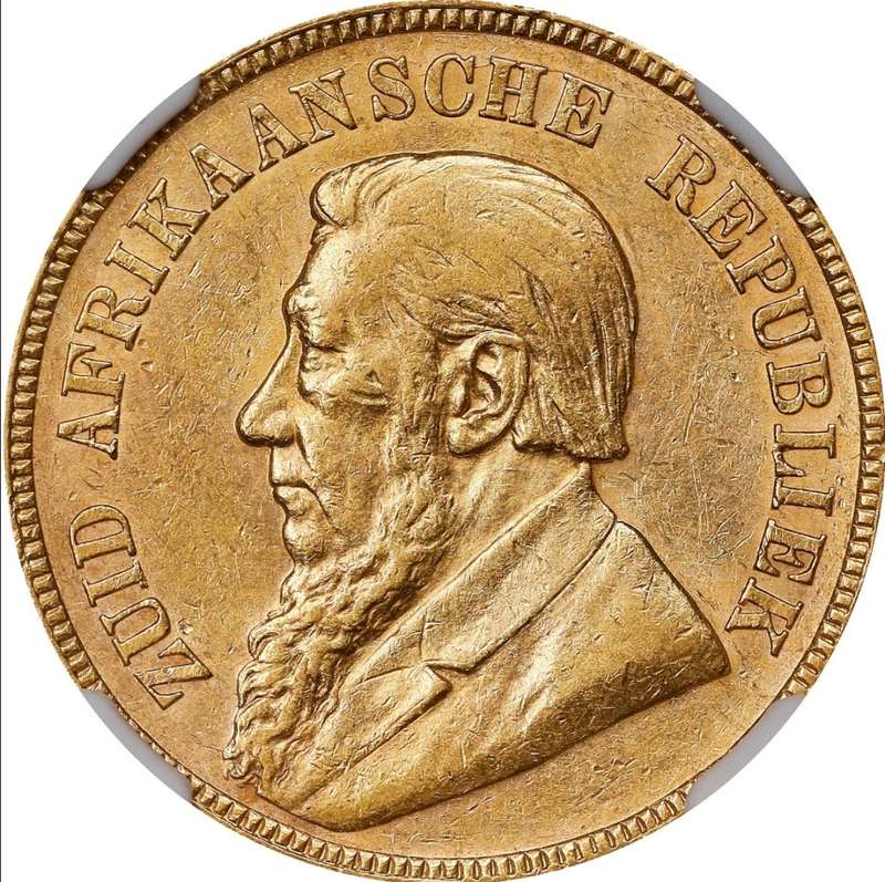 S. Africa: 1896 ZAR Gold Pond NGC Certified AU53