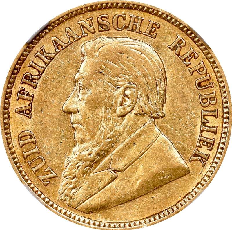S. Africa: 1896 ZAR Gold 1/2 Pond NGC Certified AU55