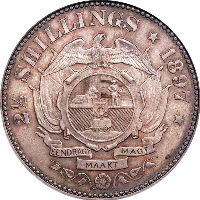 S. Africa: 1897 ZAR 2.5 Shillings (Halfcrown) PCGS Certified MS63