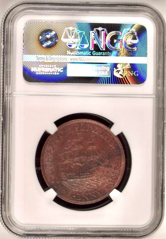 S. Africa: 1926 KGV 1 Penny NGC Certified MS61BN