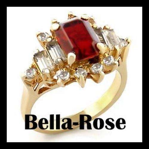 SIZE 6* Vintage Style Ruby Red CZ Cluster Setting Ring