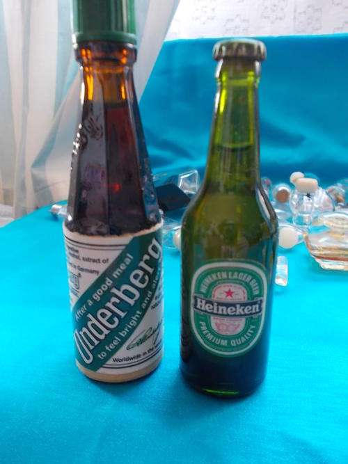 Miniature Bottles - Heineken Lager Bottle and Underberg