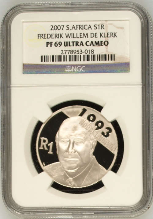 ***2007 SILVER R1 FW DE KLERK PF69UC***2nd FINEST KNOWN***NGC***