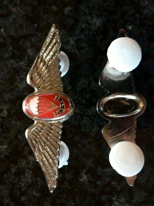 SA Parachute Freefall Instructor, Chrome and Enamel Mess Dress Wing