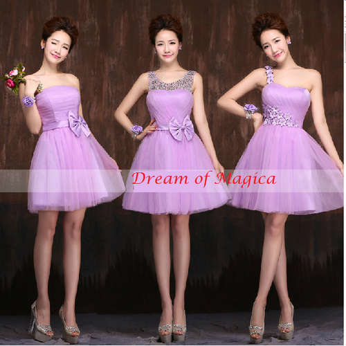 Mission shoulder bridesmaid dress purple in colour