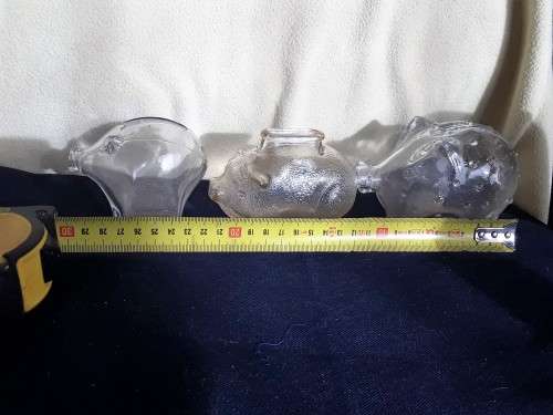 THREE GLASS PIGGY BANKS
