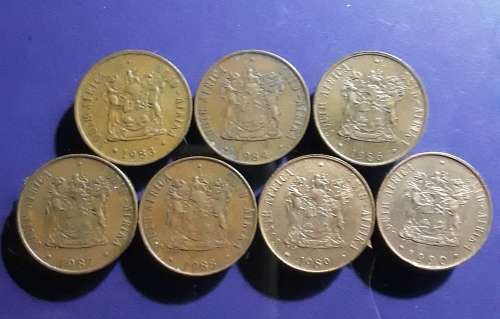 R.S.A. 2 cent pieces X 7