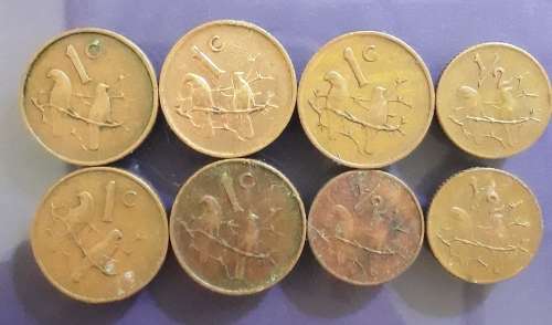 R.S.A. 1 coins and 3 half cent coins