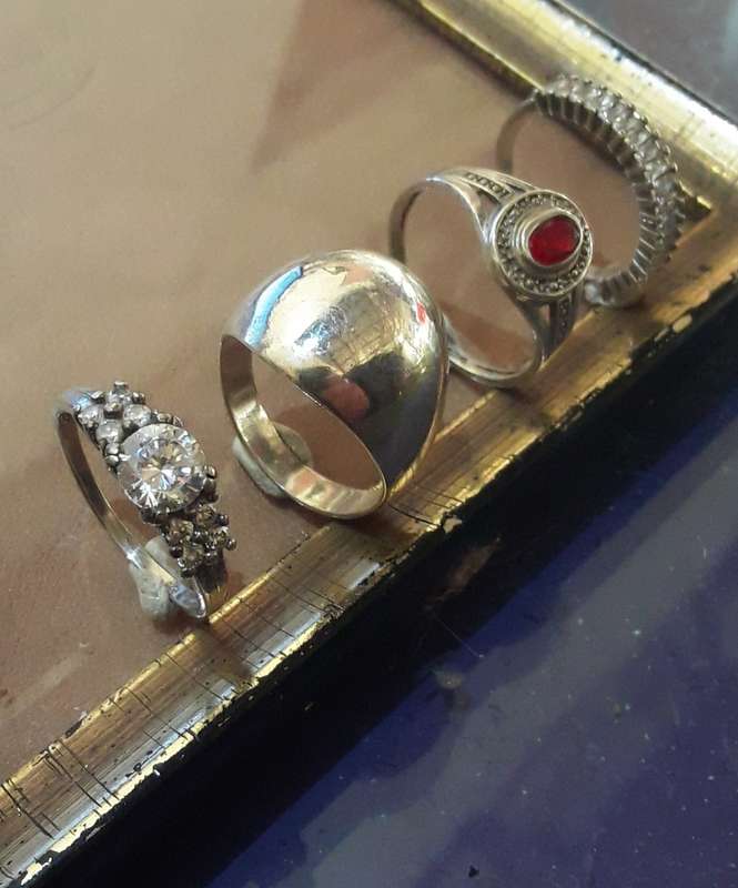 .925 Silver rings lot 4