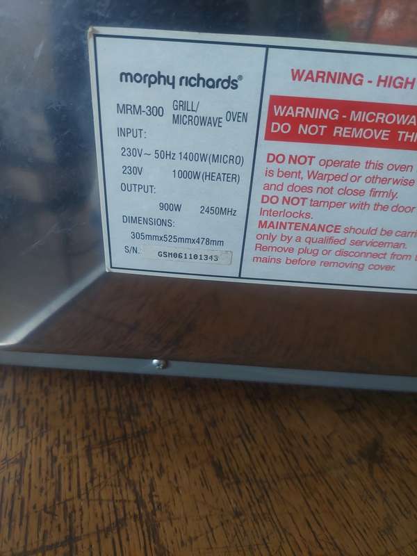 Mophy richards microwave oven