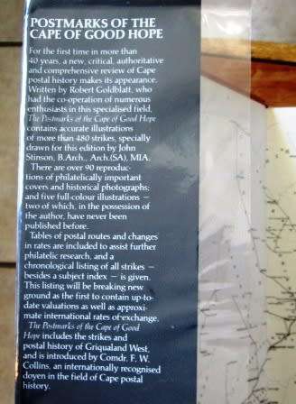 Postmarks of The Cape of Good Hope The Postal  History & Markings ... - Goldblatt