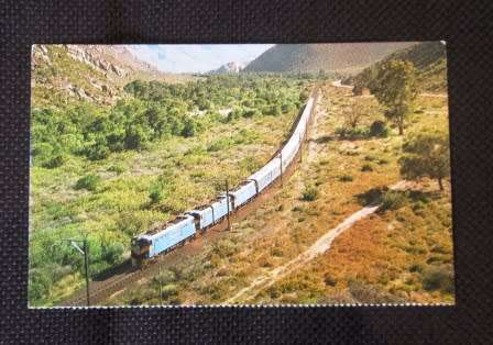 The Blue train near Worcester, C.P. (S.A.R Publidity and Travel Dept.)
