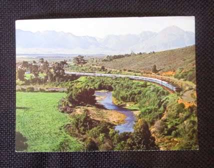 The new Blue Train in the Hex River Valley, C.P. ( S.A.R. Publisity and Travel Dept.)