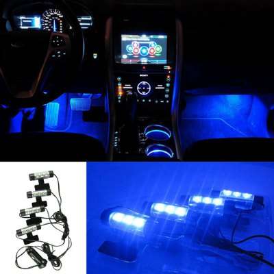 4 In 1 12V Car Interior 12 LED Atmosphere Lights