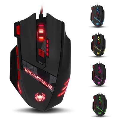 ZELOTES T-90 8 Key Wired USB Optical Game Mouse 13 Light Mode 9200DPI