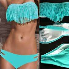Padded Fringe Bikini Swimwear