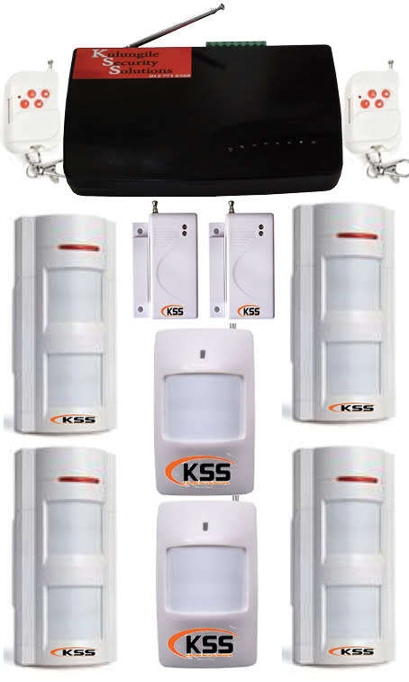 GSM Security Alarm System With 4 Outdoor Motion Detectors (Beams)