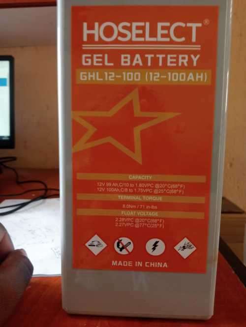 Hoselect 12v 100ah Slim design Gel Solar abattery