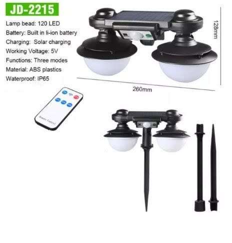 JD-2215 Solar Powered PIR Sensor Light with Remote