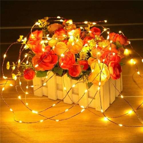 Solar LED string (wire) lights / bead lights (warm w) 20M