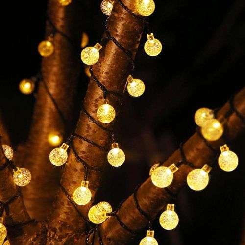 20 LEDs Crystal Ball 5M Solar Lamp (warm W)