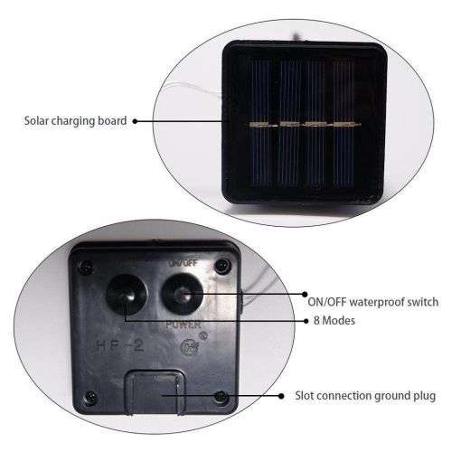 20 LEDs Crystal Ball 5M Solar Lamp (warm W)