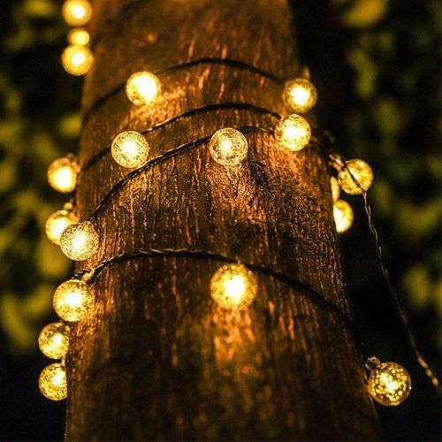 20 LEDs Crystal Ball 5M Solar Lamp (warm W)