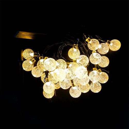 20 LEDs Crystal Ball 5M Solar Lamp (warm W)