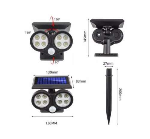 Multifunctional Solar lamp - wall mount or ground spike