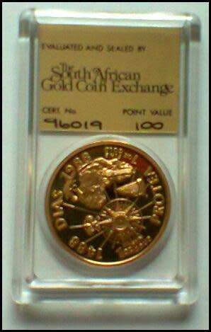 1988 - Proof Gold Protea 3 Coin Set - DIAS, LES HUGUENOTS & GROOT TREK Graded and Certified