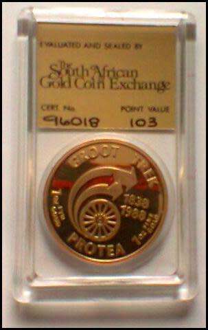 1988 - Proof Gold Protea 3 Coin Set - DIAS, LES HUGUENOTS & GROOT TREK Graded and Certified