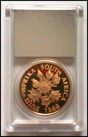 1988 - Proof Gold Protea 3 Coin Set - DIAS, LES HUGUENOTS & GROOT TREK Graded and Certified