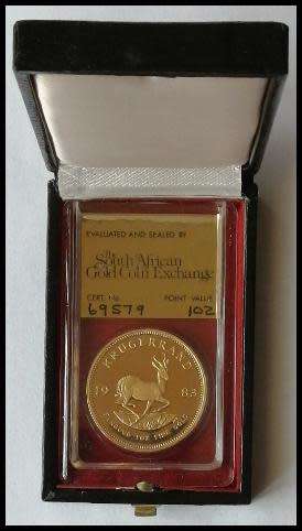1983 1 Ounce Gold Proof Krugerrand Graded, Slabed and Certified  by SAGCE