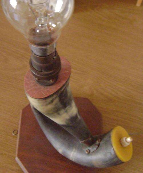 Vintage lamp made of horns