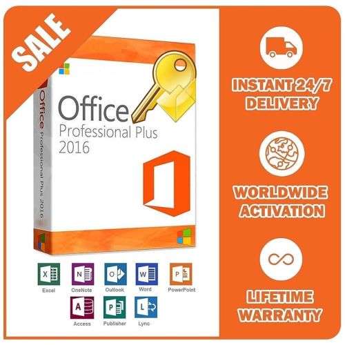Microsoft Office 2016 Pro Plus 32/64 Bit Lifetime License Genuine Key Instant Delivery