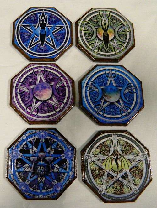 Set of 6 drinks coasters - Pentacle