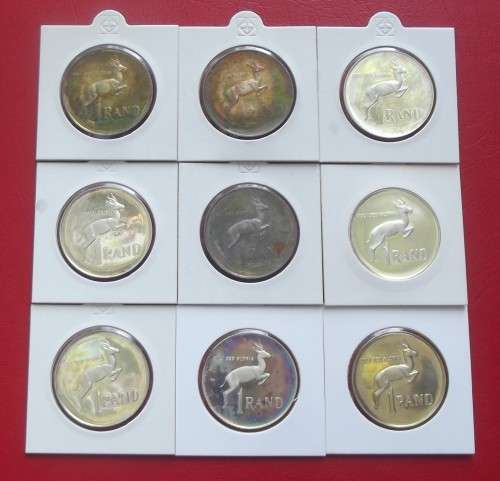 9 x RSA Proof Silver Rands. Bid per Proof S1R to take all 9.