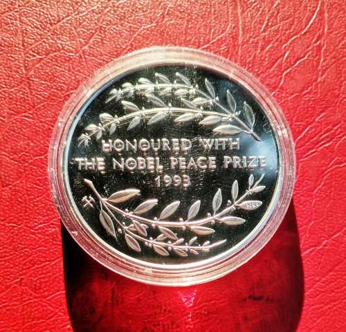1 OUNCE PROOF SILVER MANDELA MINT OF NORWAY MEDALLION.