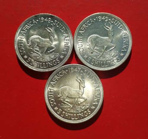SILVER CROWN SET IN MINT STATE CONDITION. 1947/48/49. BID IS PER CROWN TO TAKE 3.