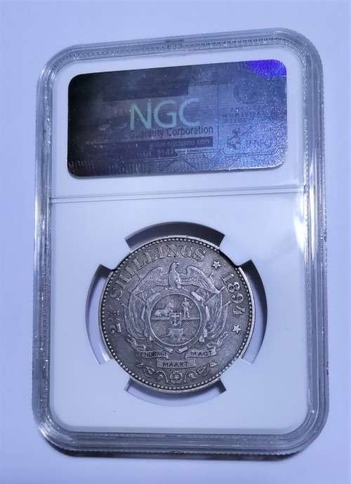 ZAR 1894 2.5 SHILLINGS. NGC. XF45. HIGH GRADE.