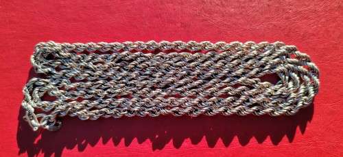 VERY LONG SILVER ROPE NECKLACE. WEIGHT: 12.92 GRAMS. LENGHT: 85 CM. BEAUTIFUL.