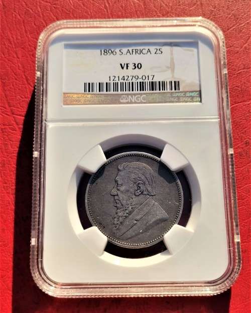ZAR 1896 2 SHILLING. NGC VF30.