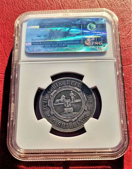 ZAR 1896 2 SHILLING. NGC VF30.