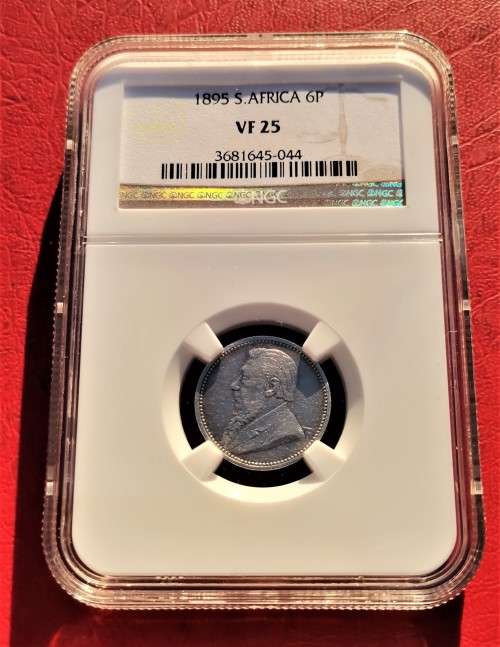 ZAR 1895 6P. NGC VF25.