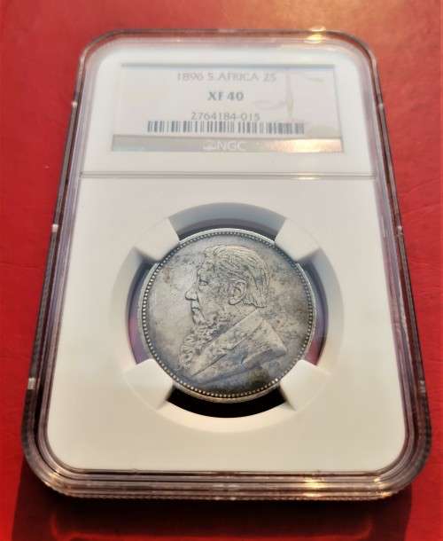 ZAR 1896 2 SHILLING. NGC XF40.