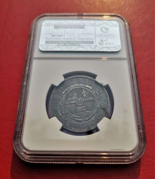ZAR 1896 2 SHILLING. NGC XF40.