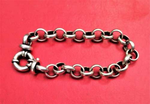 HEAVY SILVER BELCHER BRACELET. WEIGHT: 25.2 GRAMS. LENGHT: 20CM. 2ND HAND.